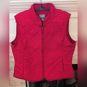 JJill Bright Red Quilted Vest